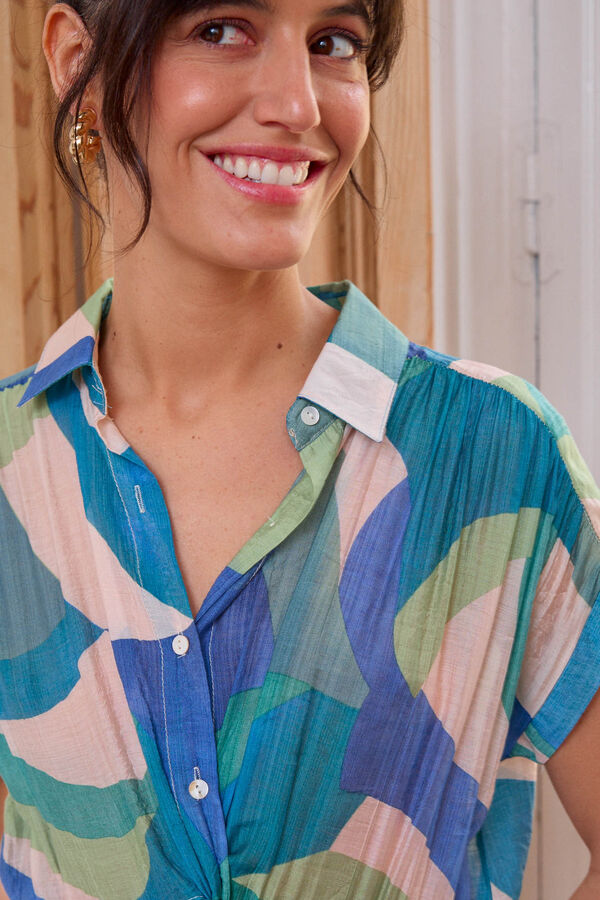 Pol&iacute;n Et Moi Vestido geom&eacute;trico Simonetta Azul