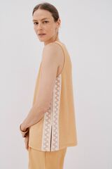 Cortefiel Top detalle puntilla crochet lateral Arena