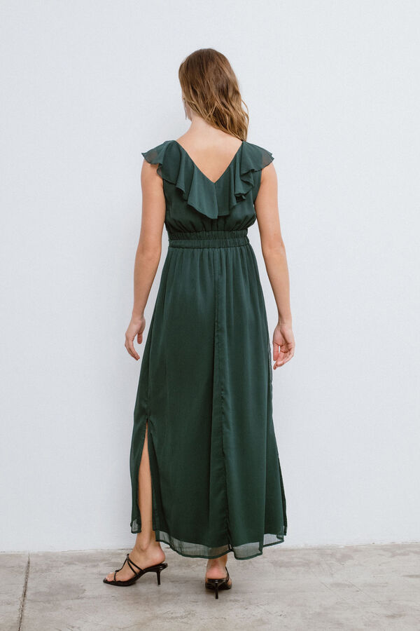 Vila Vestido de festa longo em chiffon Verde