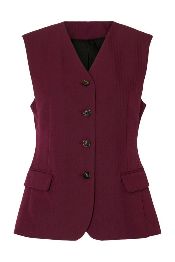 Selected Chaleco traje bolsillos. Morado