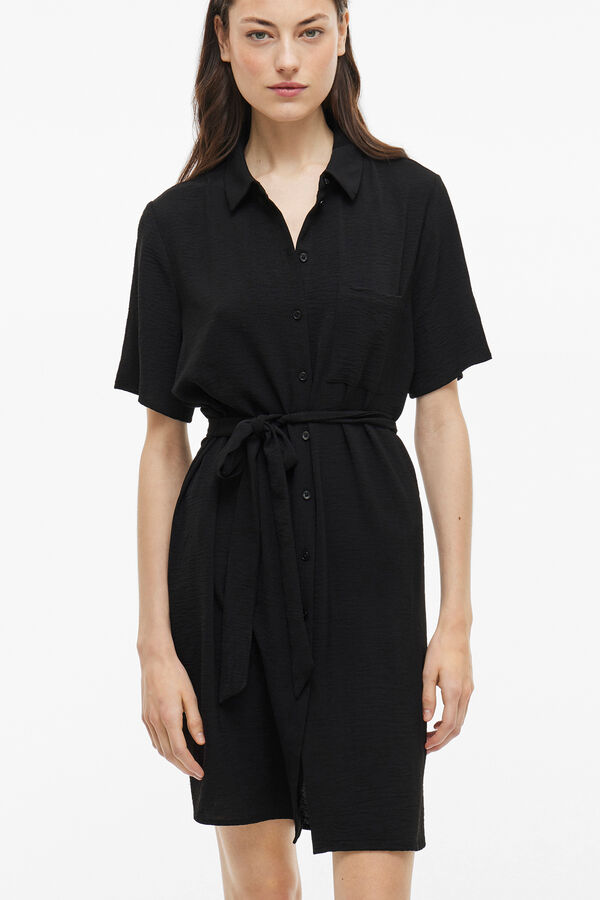 Vila Vestido camisero corto Negro