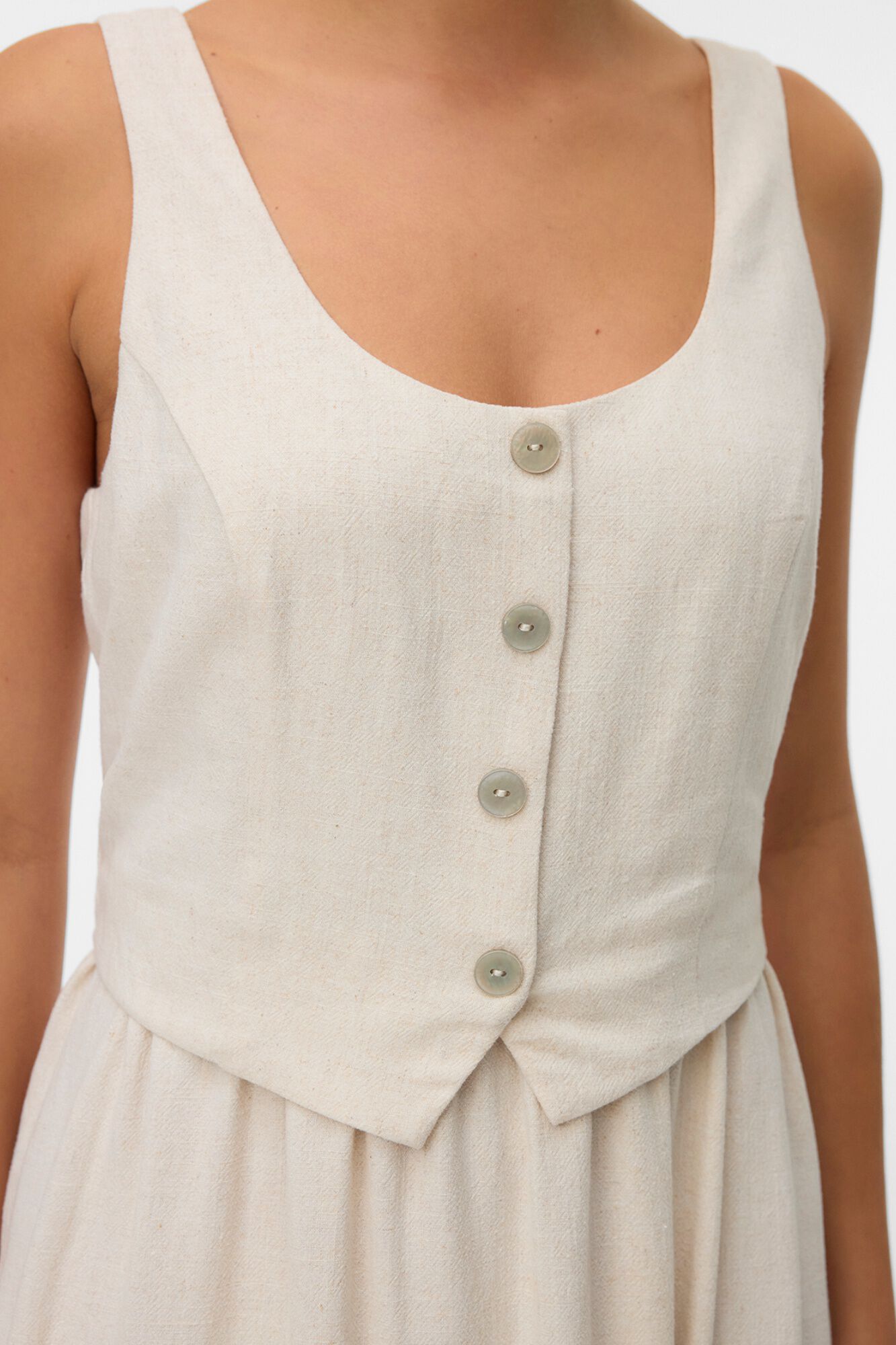 Vero Moda Vestido curto em linho