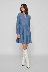 Vila Vestido troquelado Azul
