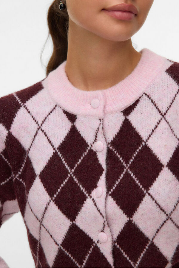 Vero Moda C&aacute;rdigan estampado rombos Rosa