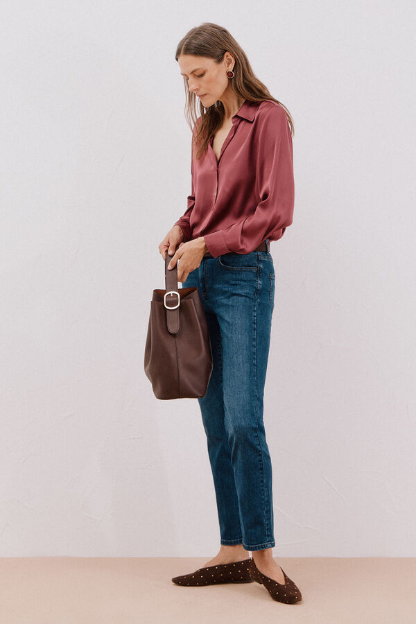 Cortefiel Shopper hebilla Marr&oacute;n