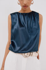 Cortefiel Top combinado Azul