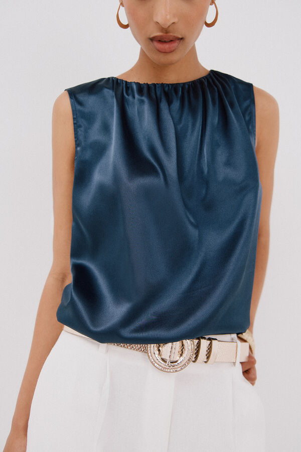 Cortefiel Top combinado Azul