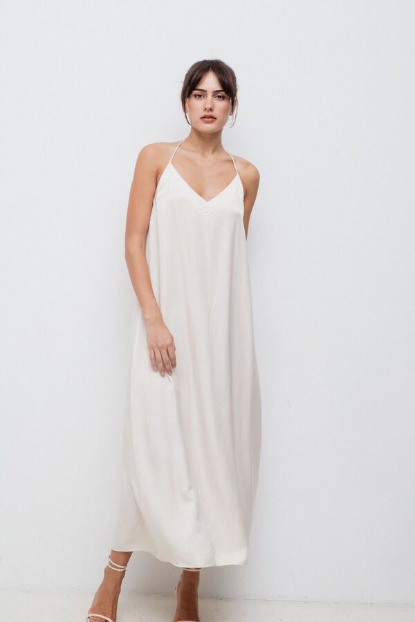 Vila Vestido midi de tirantes Gris