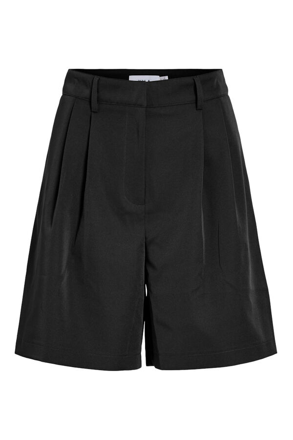 Vila Bermuda midi de cintura alta Negro