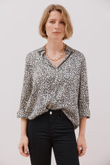 Cortefiel Camisa satinada Estampado blanco