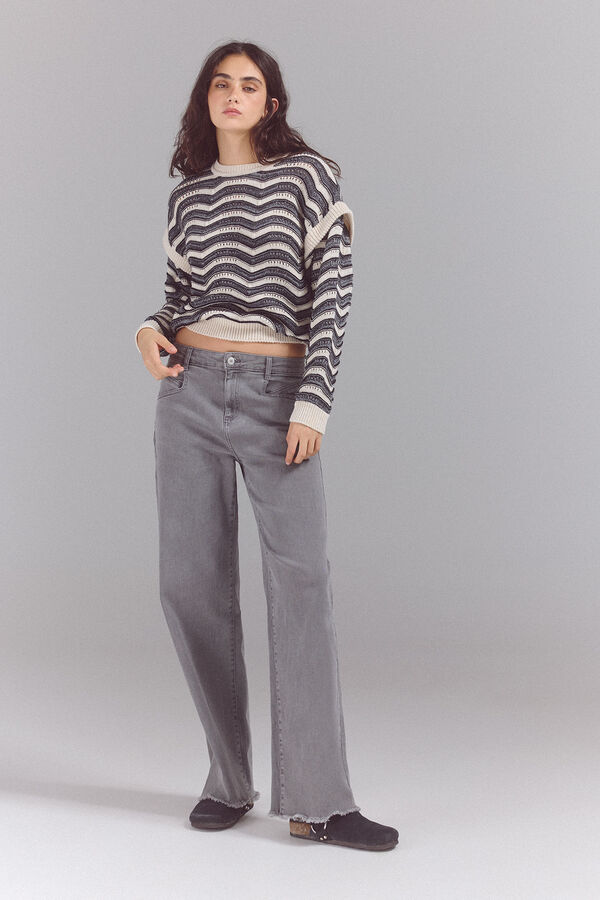 Slowlove Su&eacute;ter com estrutura ondulada bicolor Preto