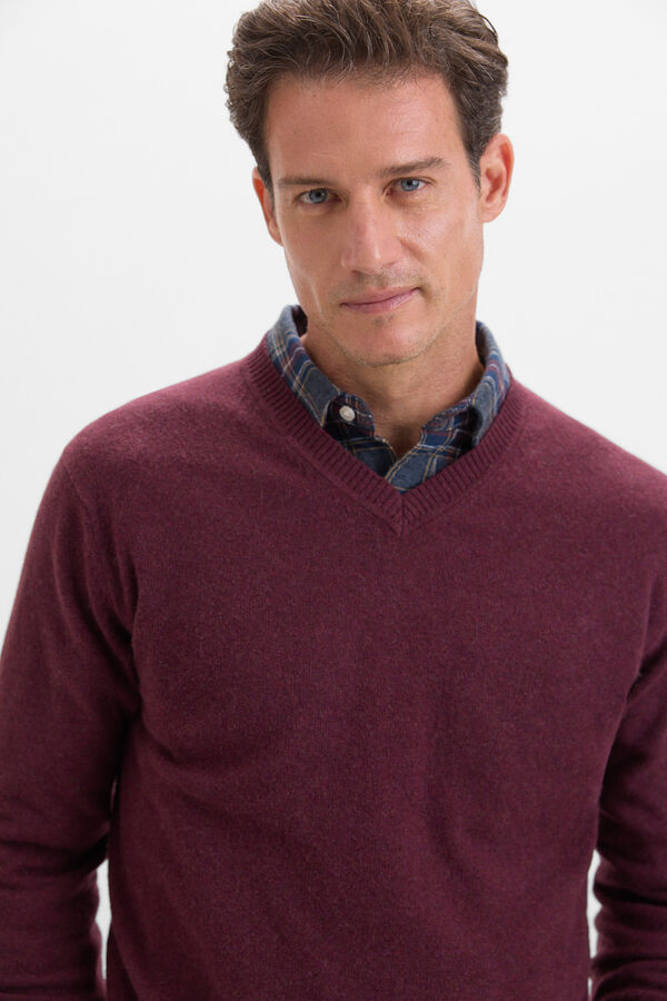 Cortefiel Camisola l&atilde; lambswool gola em bico Granada