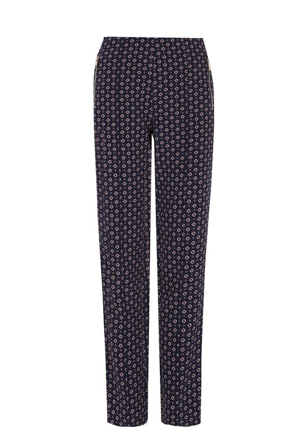 Cortefiel Pantal&oacute;n skinny cremalleras Estampado azul