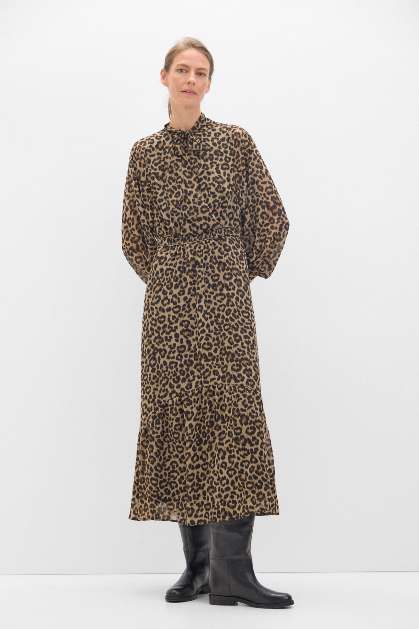 Cortefiel Vestido longo com estampado de leopardo