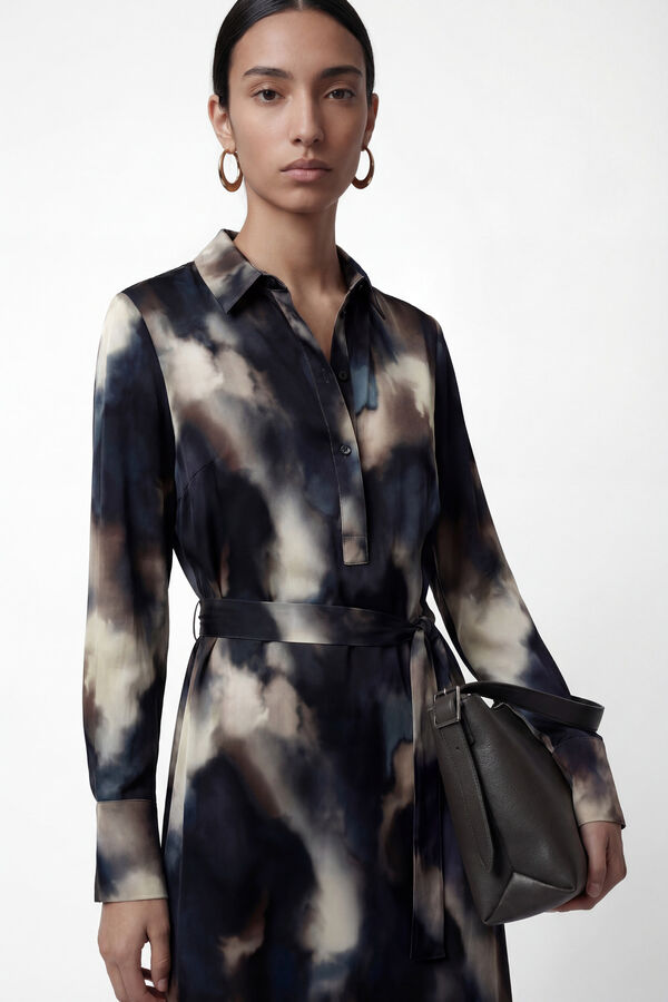 Vero Moda Vestido midi camisero Negro