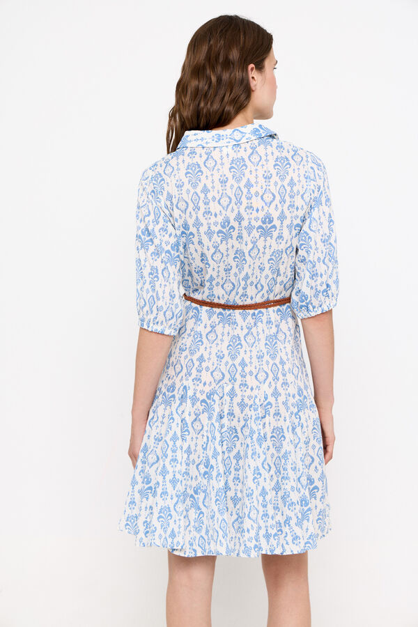 Cortefiel Vestido corto estampado Estampado azul