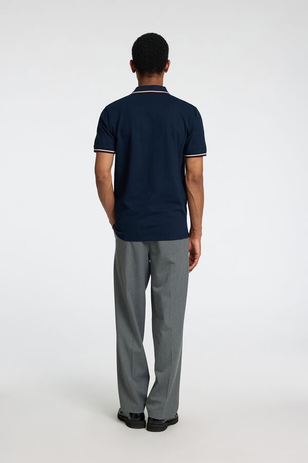 Selected Polo manga curta piqu&eacute; Azul