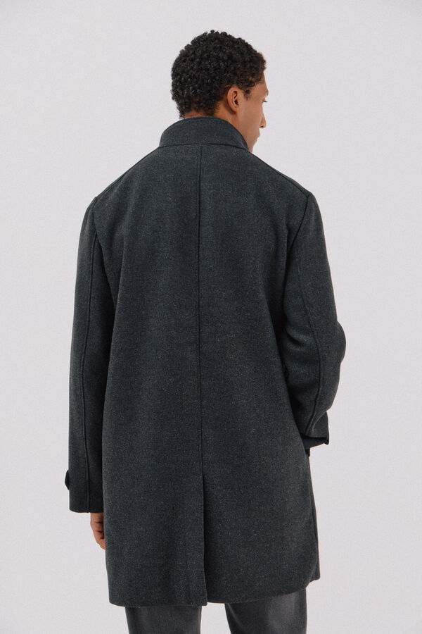 Cortefiel Abrigo cuello tira estructura Gris oscuro