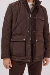 Cortefiel Chaqueta acolchada rombo Marr&oacute;n oscuro