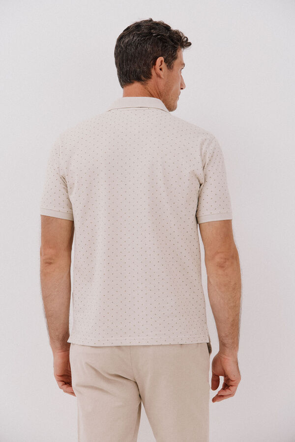 Cortefiel Polo piqu&eacute; estampado Beige