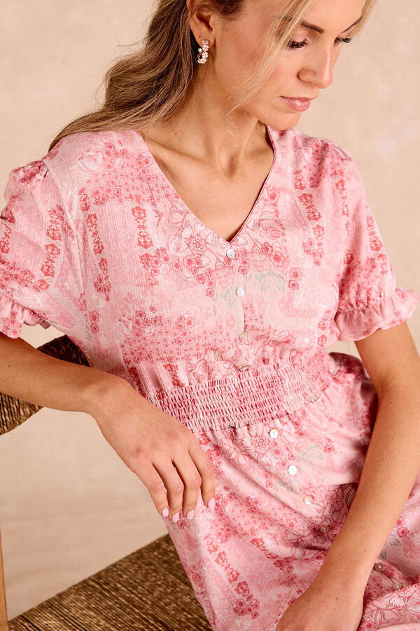 Pol&iacute;n Et Moi Vestido largo maquillaje Rosa