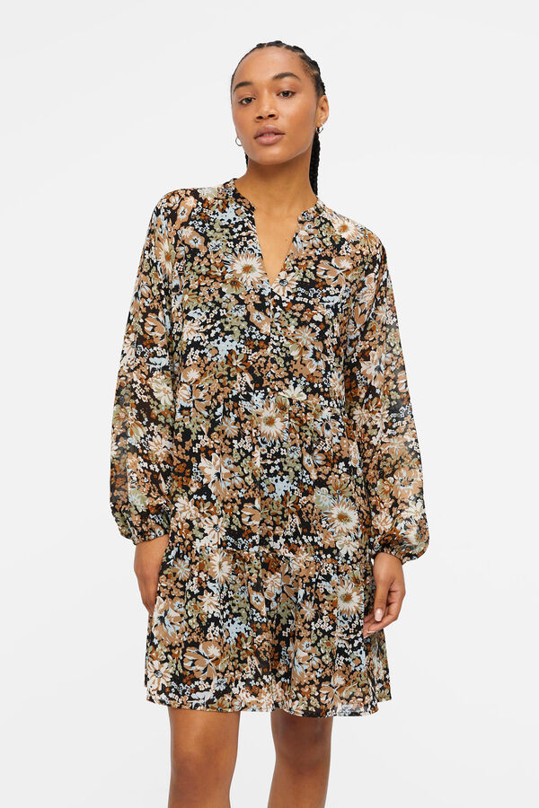 Object Vestido curto com capa Castanho