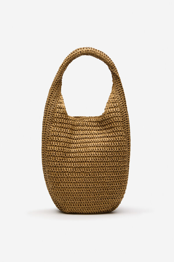 Cortefiel Bolso hobo trenzado Arena