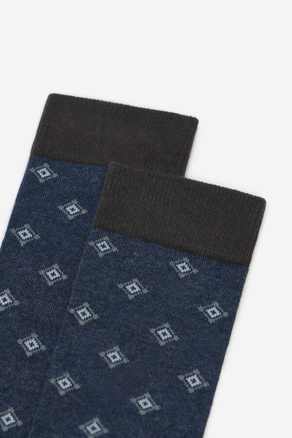 Cortefiel Meia de desenho clássico Azul