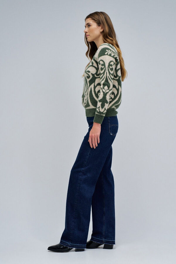 Salsa Jeans Jersey de lana con jacquard Verde