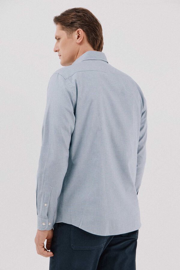 Cortefiel Camisa twill xadrez Azul