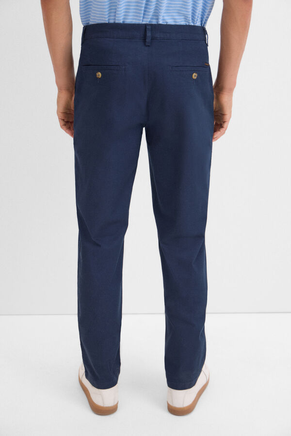 Cortefiel Pantal&oacute;n chino estampado regular fit Azul oscuro