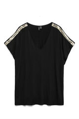 Vero Moda Curve Camiseta detalles lentejuelas talla grande Negro