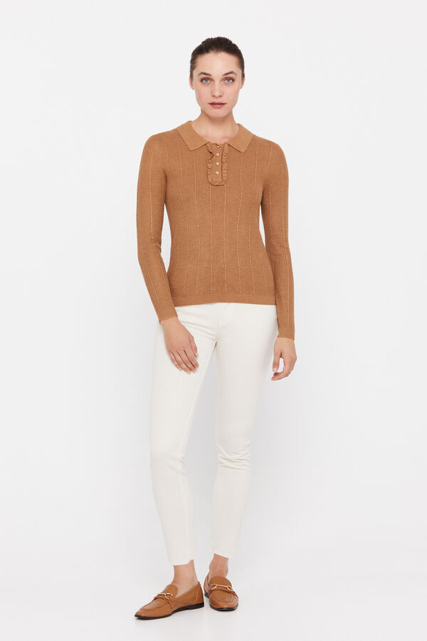 Cortefiel Pantal&oacute;n vaquero moldeador Ecru