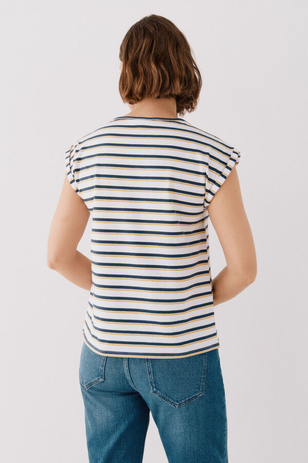 Cortefiel Camiseta básica mangas Azul