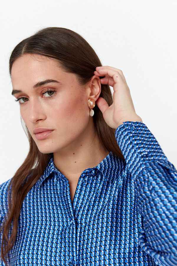 Vero Moda Camisa de mulher estampada Azul