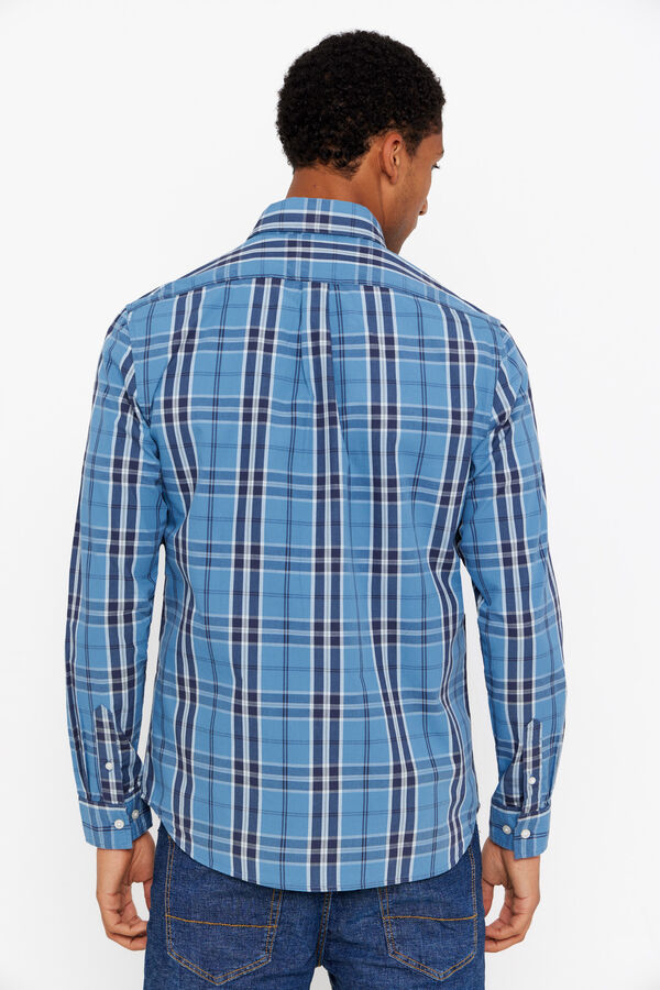 Cortefiel Camisa quadrados f&aacute;cil de engomar Azul