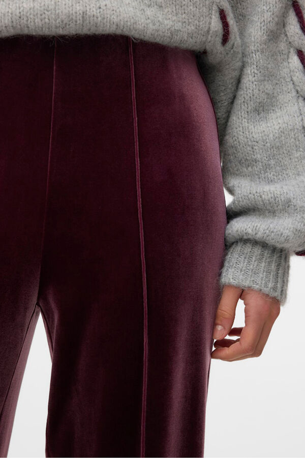 Vero Moda Pantal&oacute;n largo terciopelo Morado