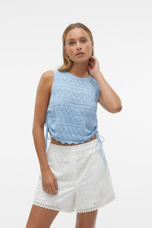 Vero Moda Top de punto sin mangas Azul