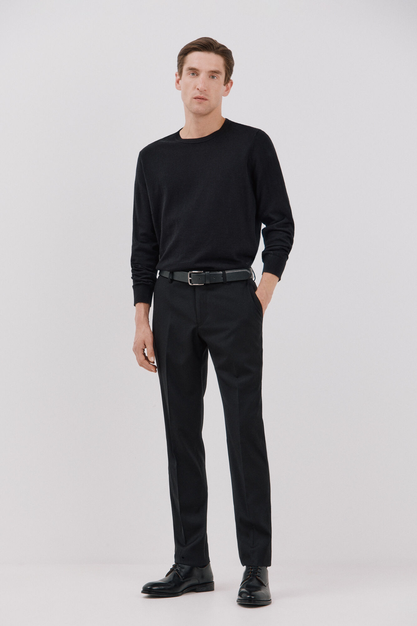 Cortefiel Pantal&oacute;n negro sllim fit