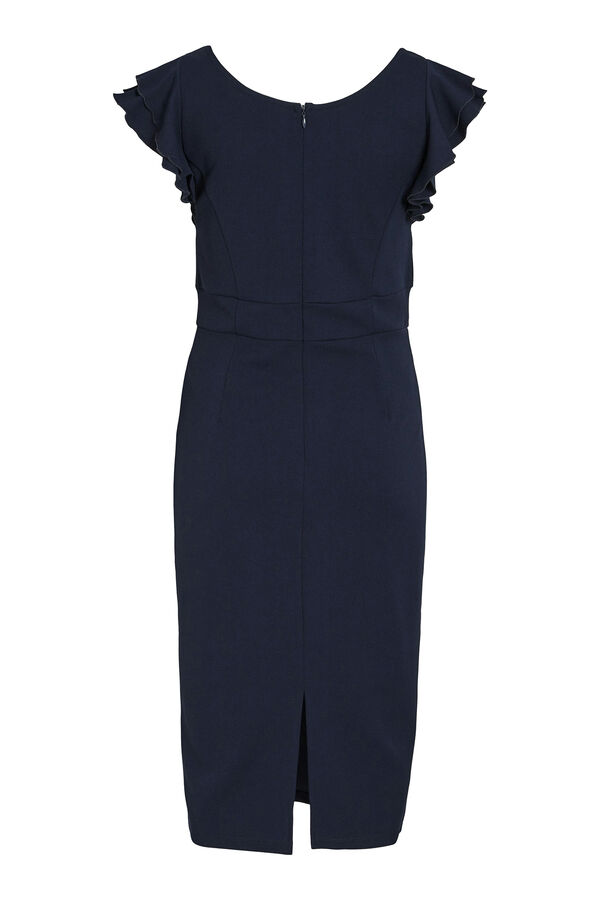 Vila Vestido corto manga volante Azul marino