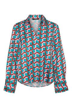 Cortefiel Camisa estampagem geométrica Azul