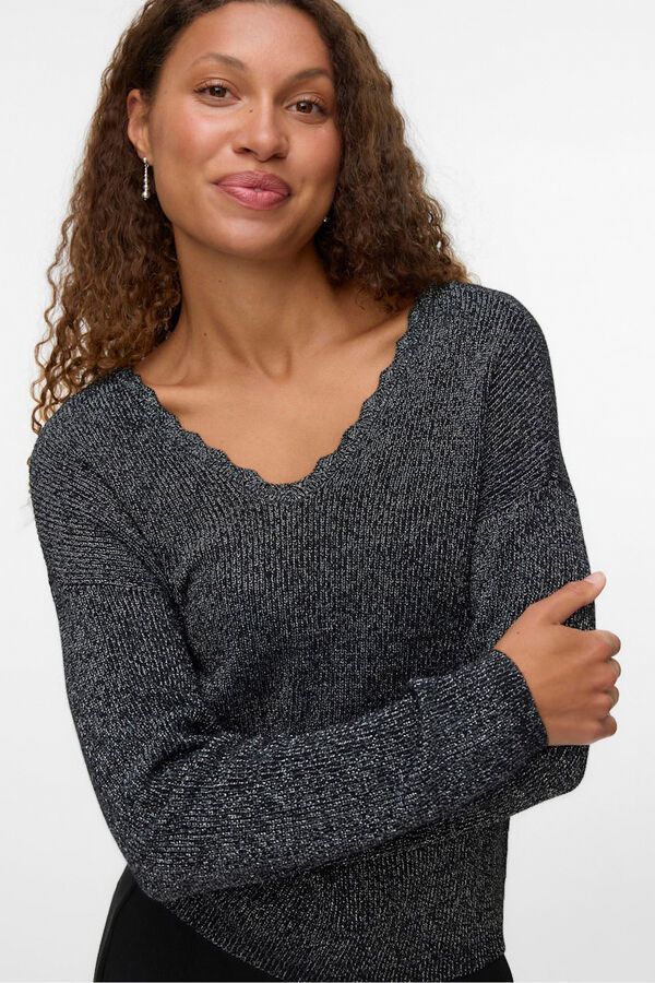 Vero Moda Jersey de punto de manga larga Gris oscuro