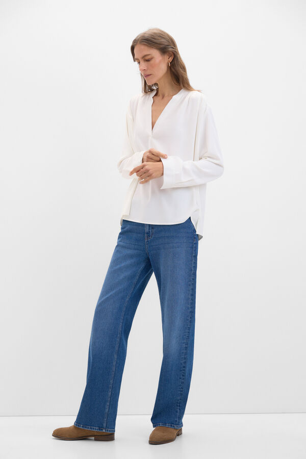 Cortefiel Blusa fluida blanca Branco