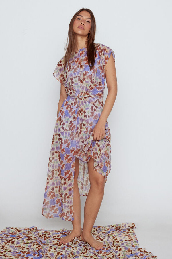 Slowlove Vestido midi drapeado Multicolor