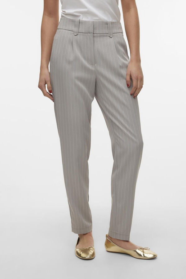 Vero Moda Calças formais estampado às riscas Cinzento