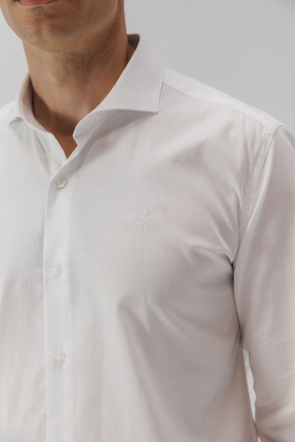 elPulpo Camisa vestir oxford royal Blanco