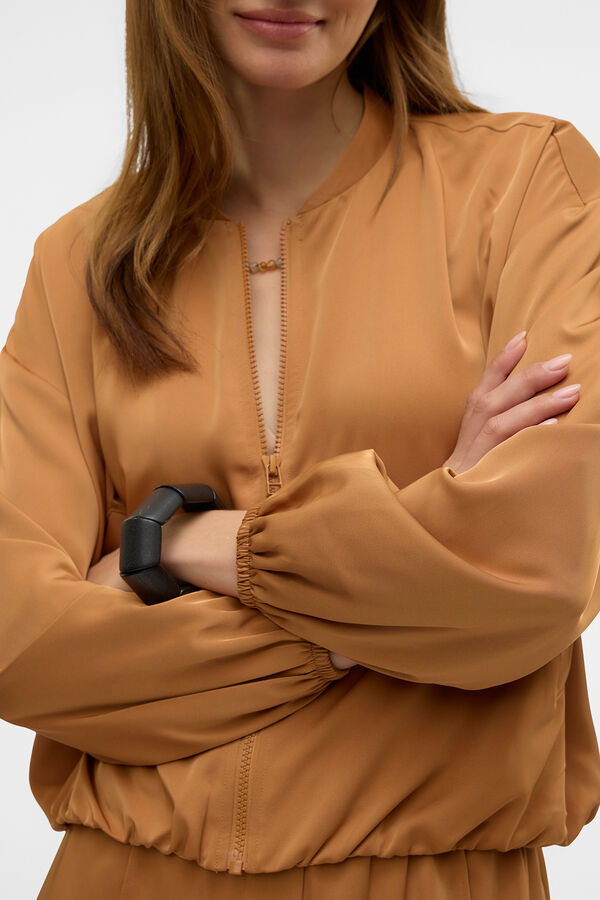 Vero Moda Jaqueta bomber com efeito acetinado Castanho