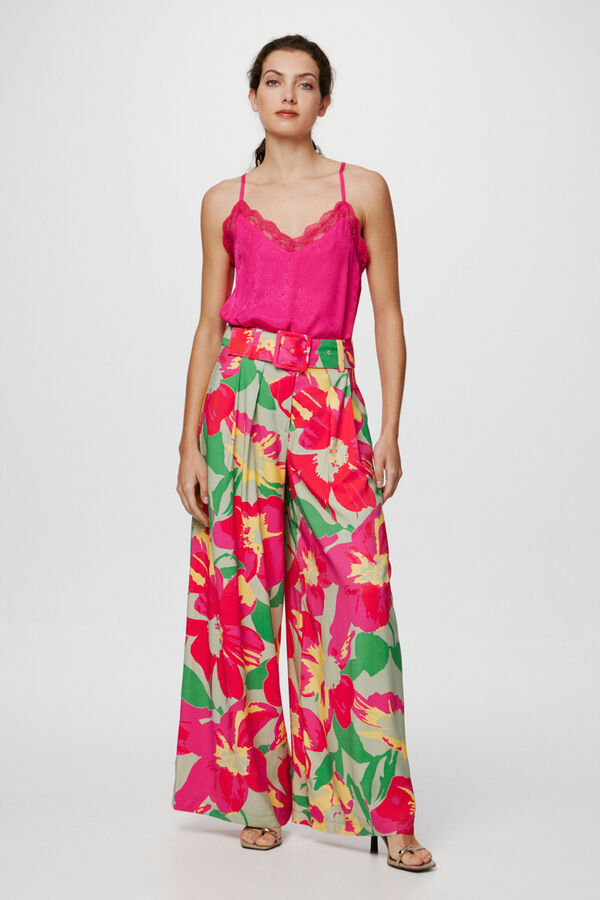 Vila Pantal&oacute;n ancho de vestir estampado Verde