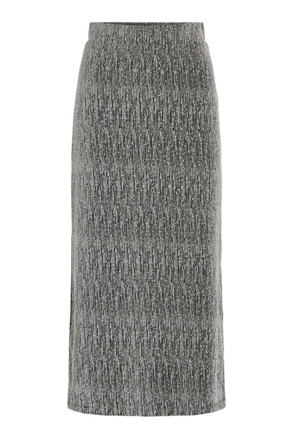 Vila Falda midi con glitter Gris