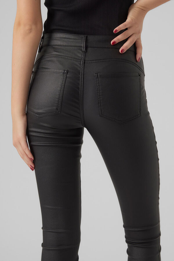 Vero Moda Pantalones encerados Negro